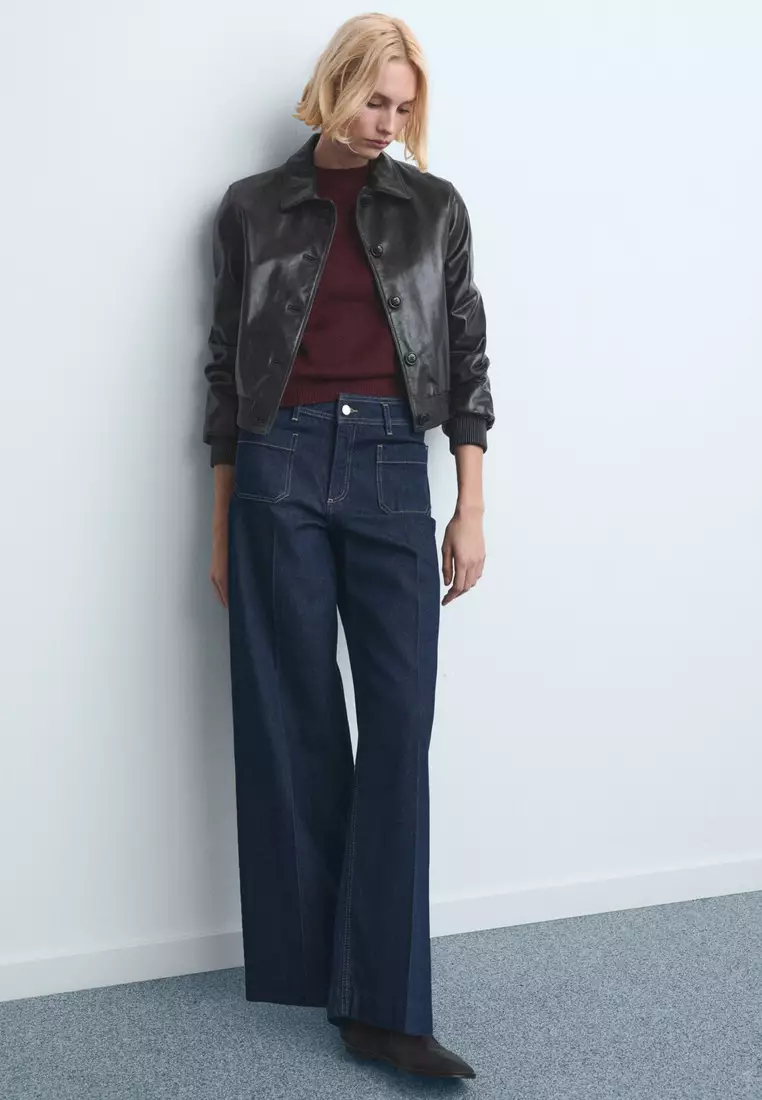 Wide-Leg Jeans With Pockets