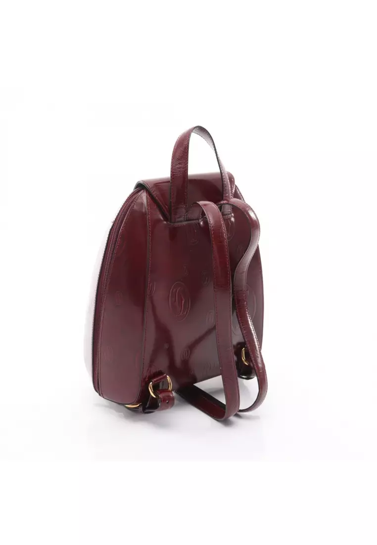 Pre-Loved Cartier happy Birthday Backpack rucksack leather Bordeaux