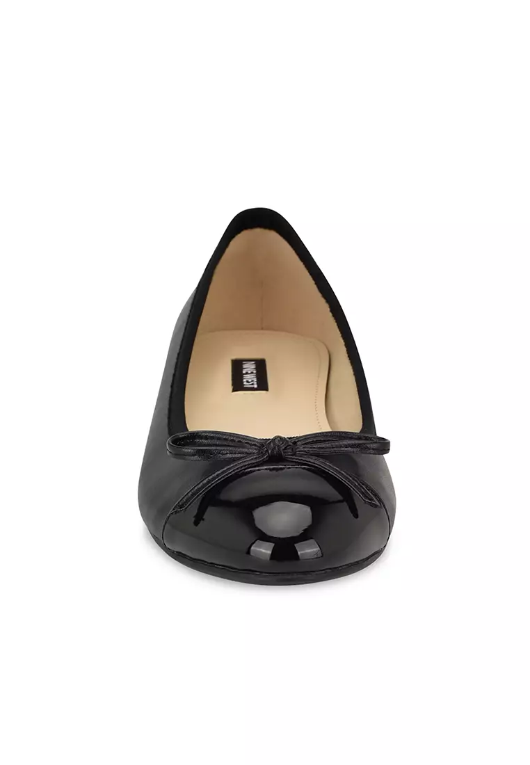 Nine west black leather flats online