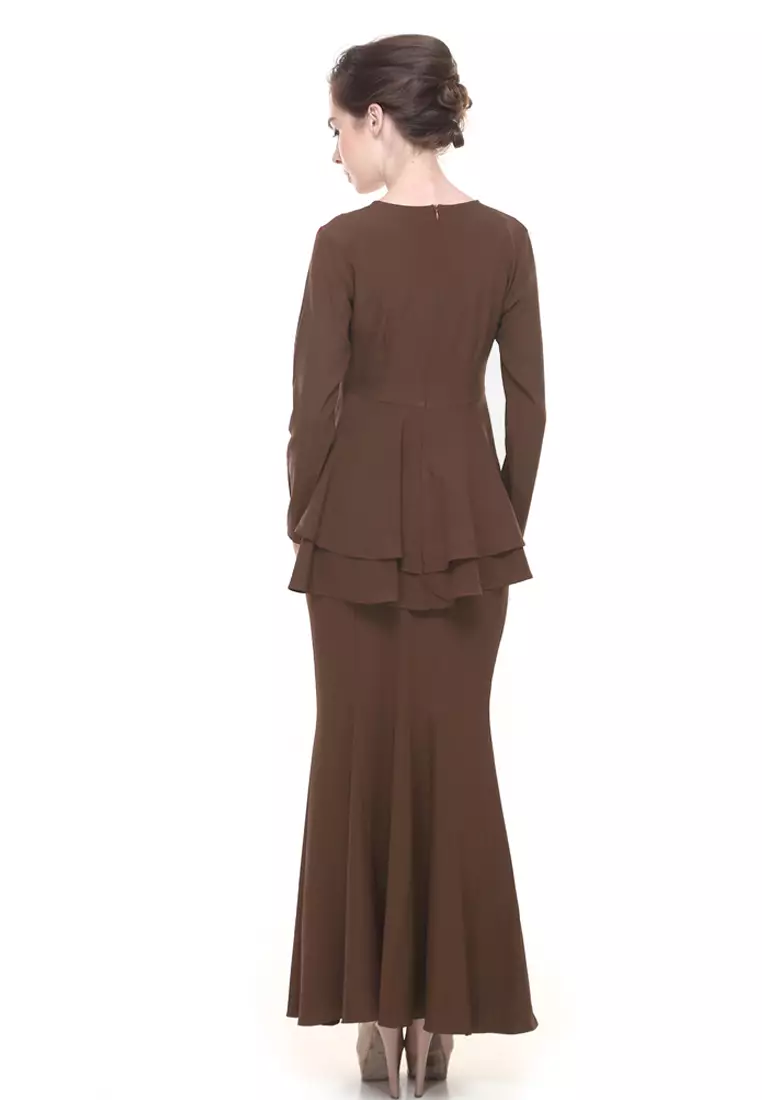 Lora Peplum in Dark Brown