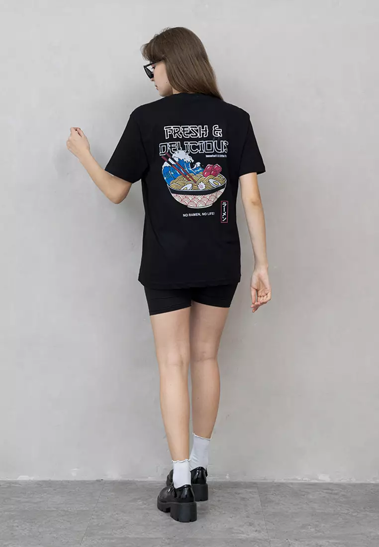 Kaos Hitam t shirt polos wanita houseofcuff motif fresh