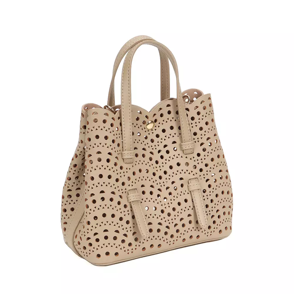 En-ji Sosan Handbag Wanita Warna Khaki