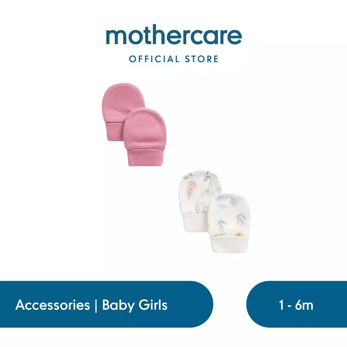 Mothercare Meadow Mitts - 2 Pack - Set Sarung Tangan Bayi Perempuan (Pink)