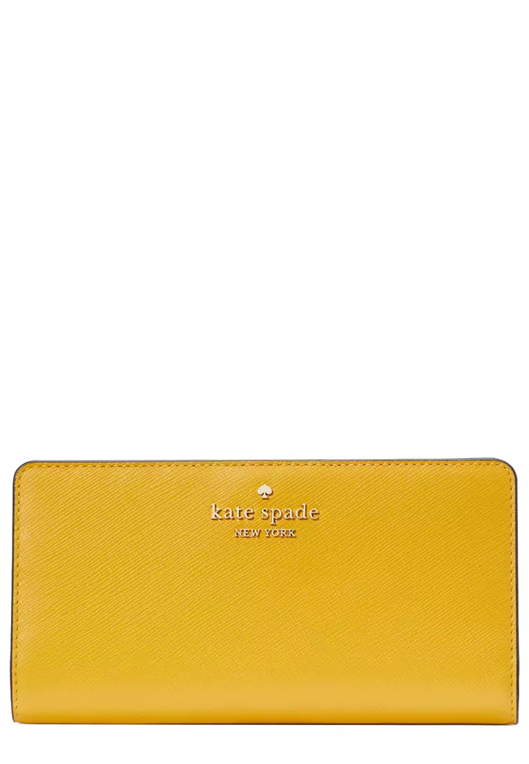 Yellow Sesame Kate Spade Medium 2024 Knott Satchel and Small slim bifold wallet