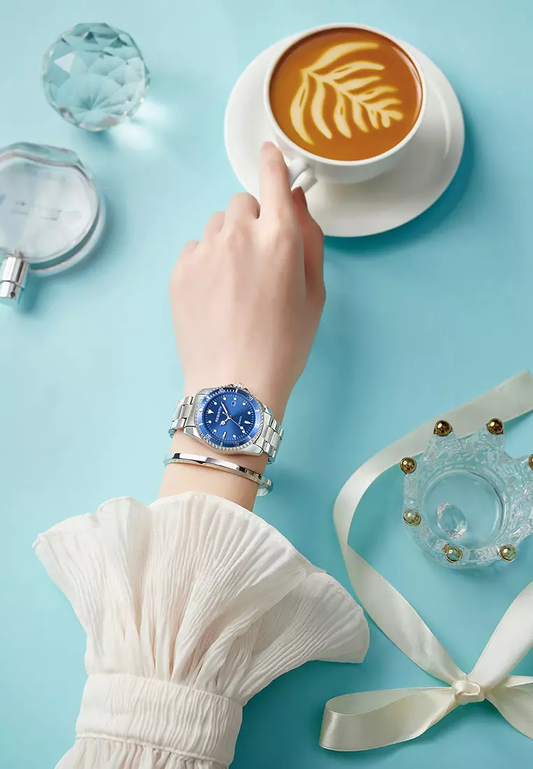 Jam Tangan wanita Klasik Mewah Gelang stainless steel Sederhana Jam 3ATM Anti Air Jam dengan gelang