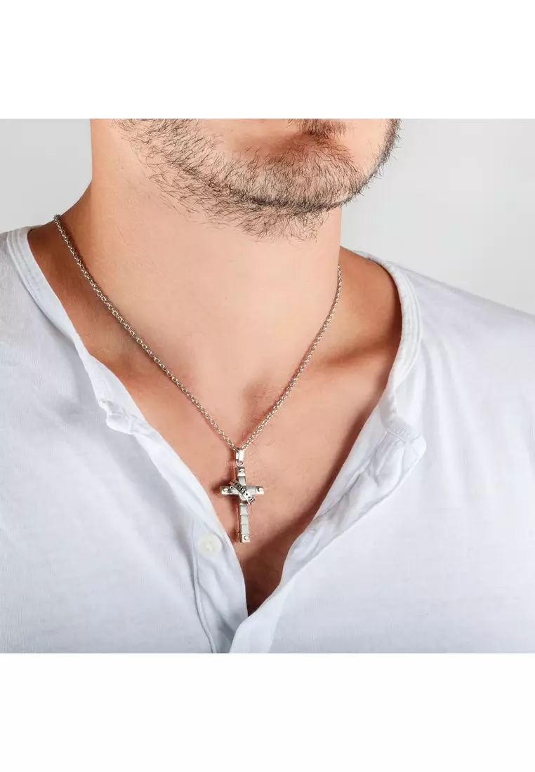 Sector Spirit 450+50mm Men's Cross Stainless Steel Necklace SZQ11 (Adjustable)