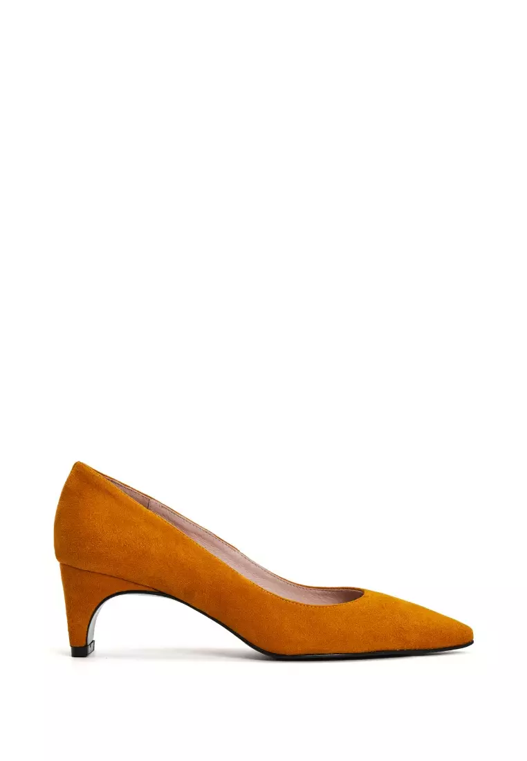 Yellow suede sale heels