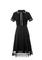 OUNIXUE black Polo-Neck Articulated Lace And Mesh Dress 92E50AA3F76121GS_6