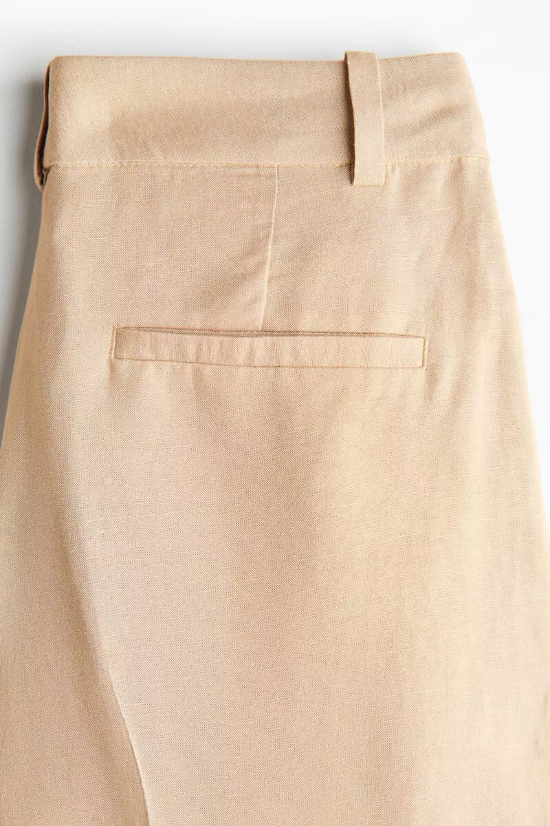 Wide linen-blend culottes