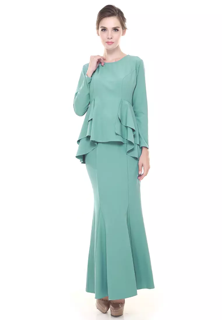 Mint green 2024 peplum dress