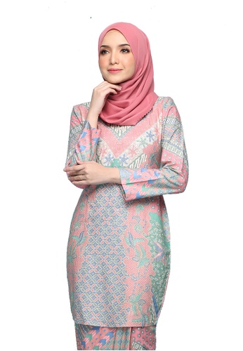 Buy Kurung Ratna from Seri Maharani in Pink and Green and Multi only 159