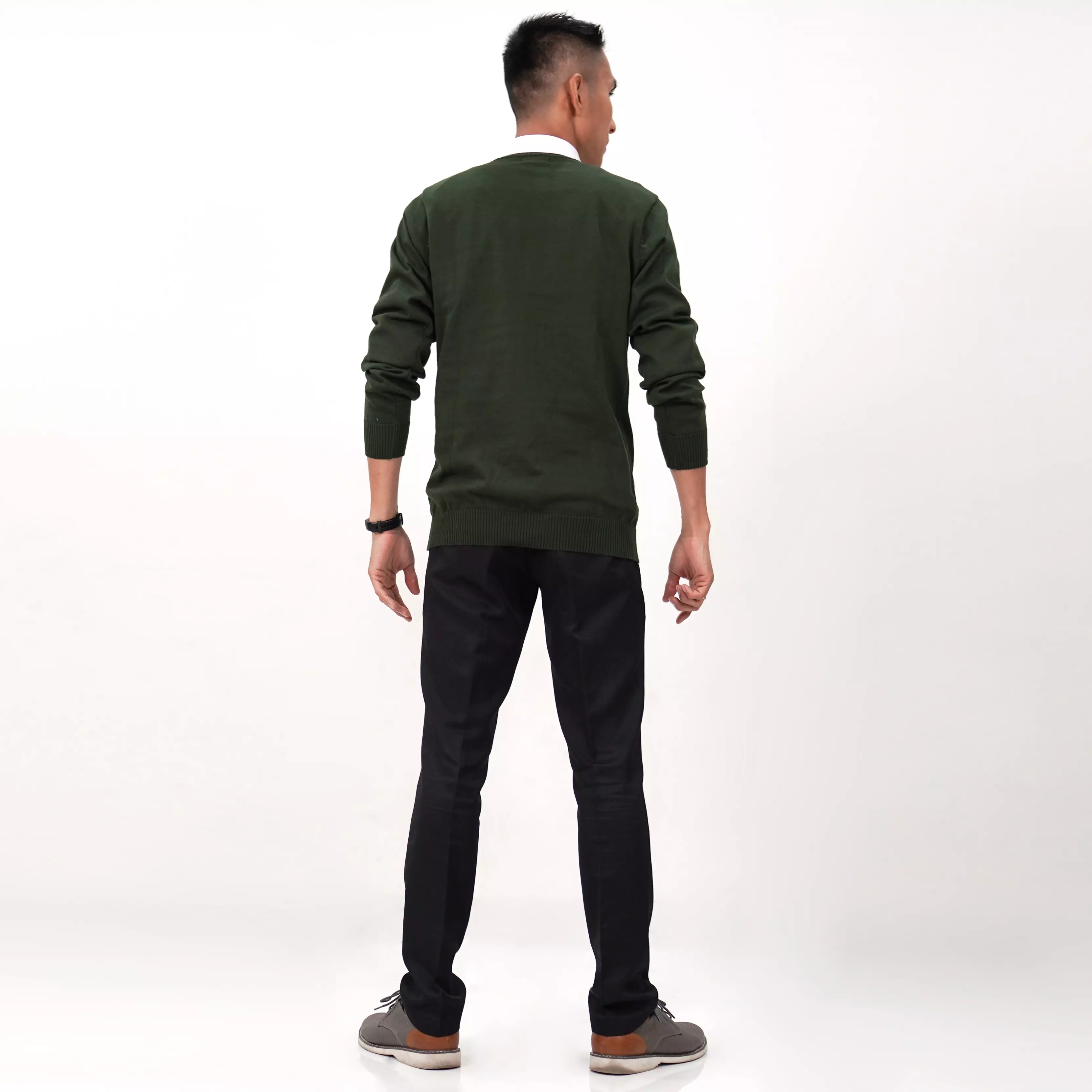 OTNIEL Sweater Rajut Pria O Neck Sweter Leher O Pria Knit Sweater Fashion Pria - ARMY