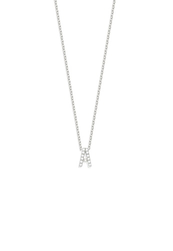 Grossé silver Grossé Silver Alphabets: 925 silver, CZ stone necklace GS20297 A835BACCD16492GS_1