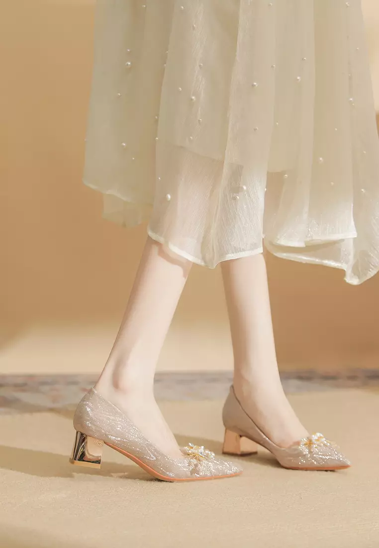 5CM Elegant Buckle Chunky Heel Shoes IF550-3