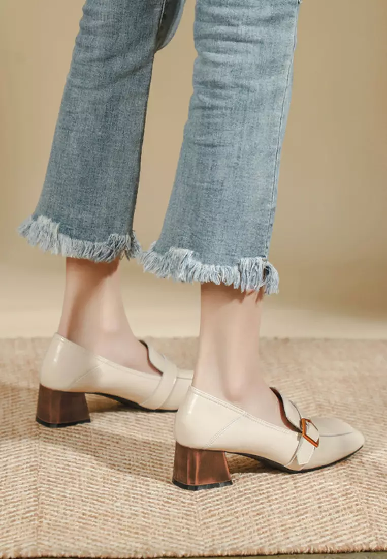 4CM Buckle Leather Loafer TE6988-5