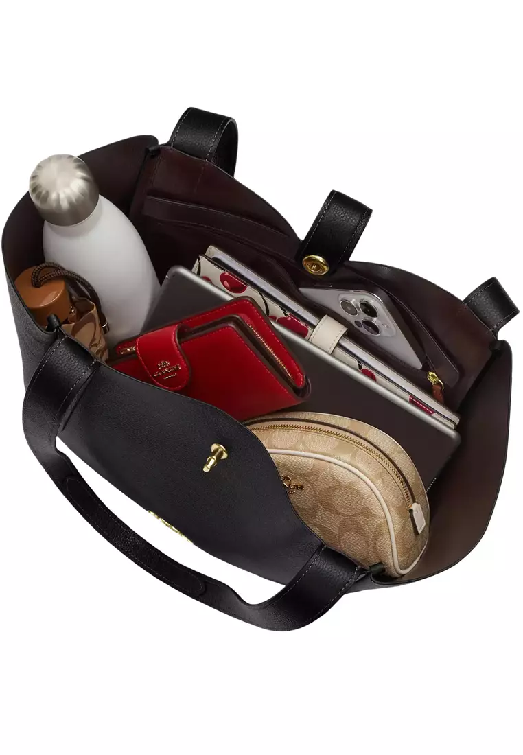 Hadley Turnlock Tote Bag - Black CAL17