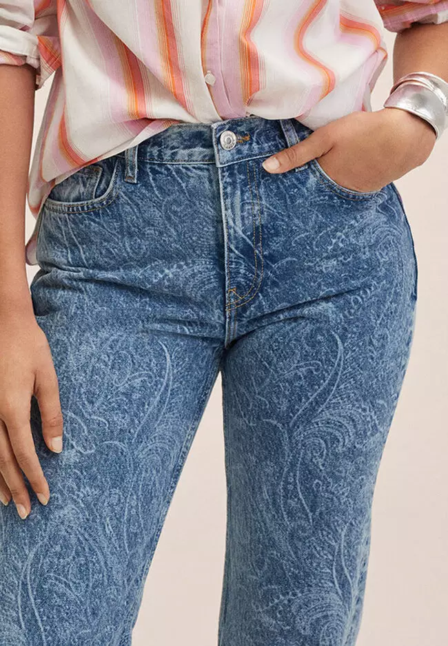 Mid-Rise Straight Jeans