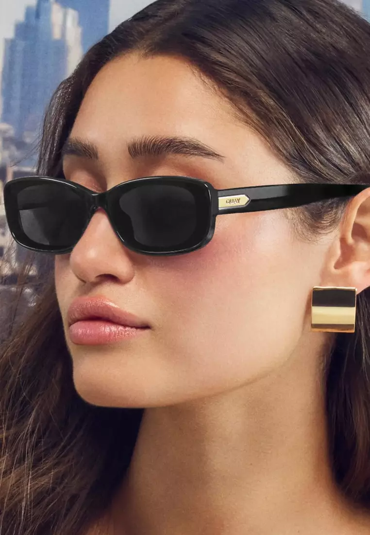 QUAY Vibe Check Sunglasses - Pale Pink/Brown