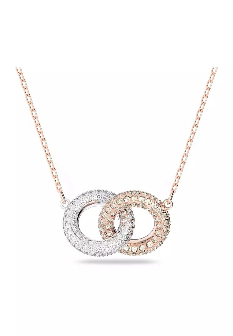 Swarovski Symbolic necklace, Hand, White, Rose gold-tone plated