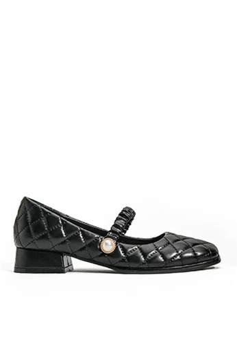 Twenty Eight Shoes black VANSA Diamond Lattice Square Toes Low Heel Shoes VSW-F502318 2E905SH15020DCGS_1