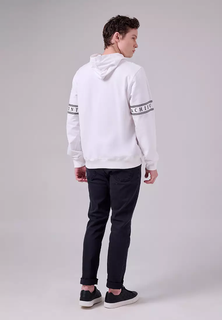 MANZONE X Merry Riana - Hoodie Lengan Panjang Pria Achievement - White Warna White