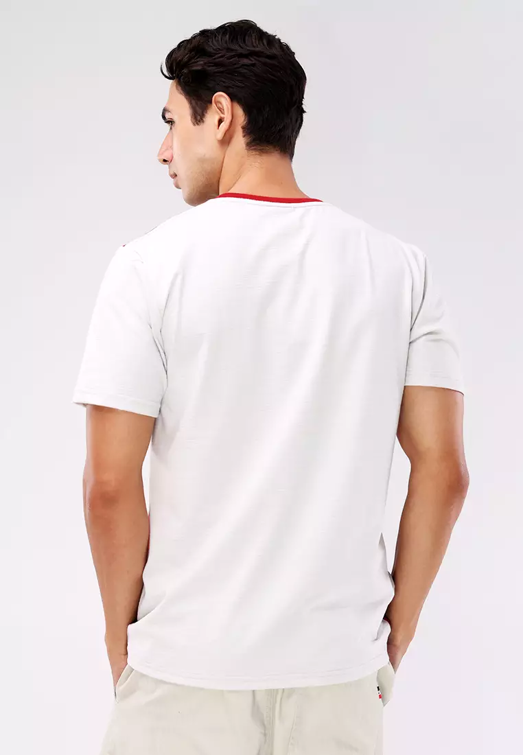 Round Neck Streaky Short Sleeves