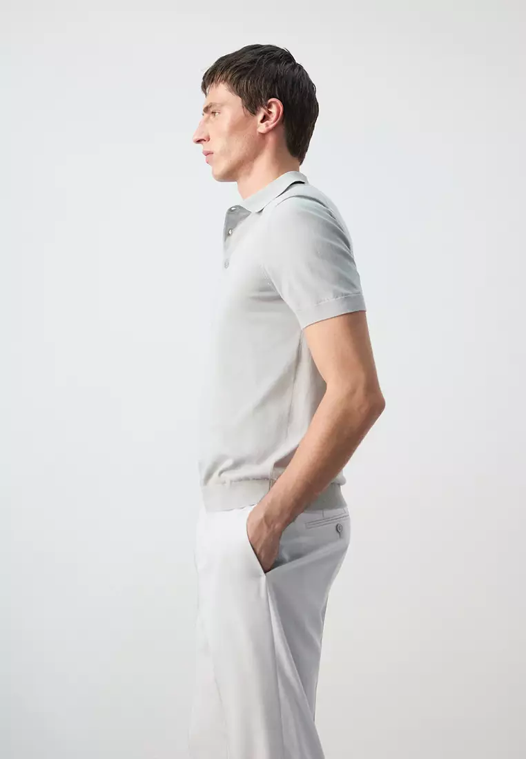 Fine-Knit Polo Shirt