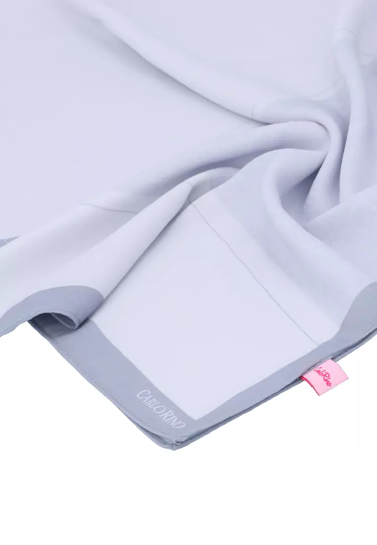 Pinkish Purple Geometric Square Chiffon Scarf