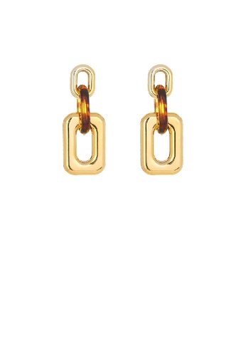 Glamorousky silver Fashion Simple Plated Gold Geometric Square Earrings 91D3FACEE0E307GS_1