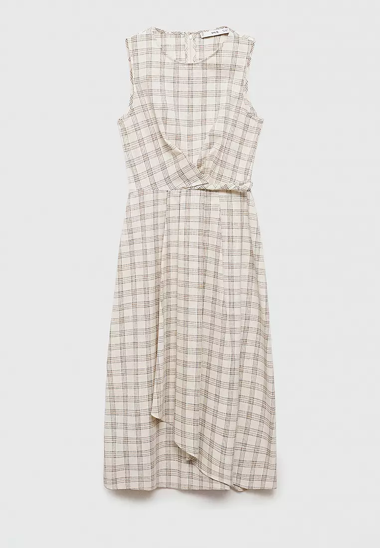 Mango gingham midi dress new arrivals