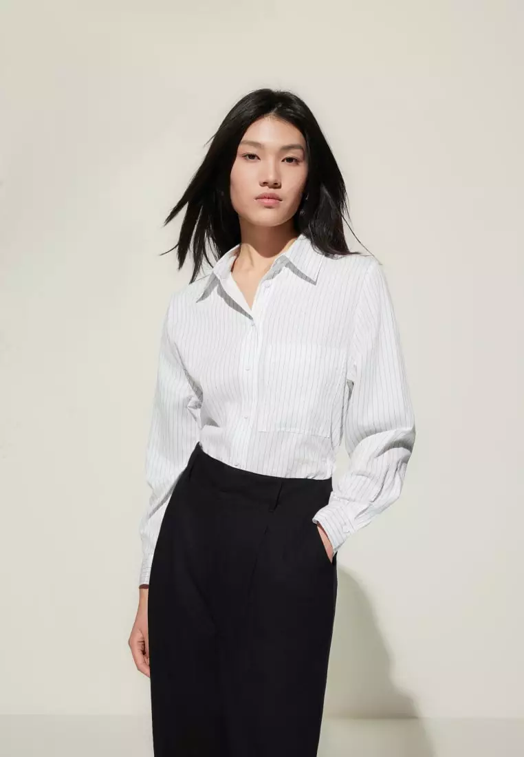 G2000 Cotton Blend Stripe Long Sleeve Casual Shirt