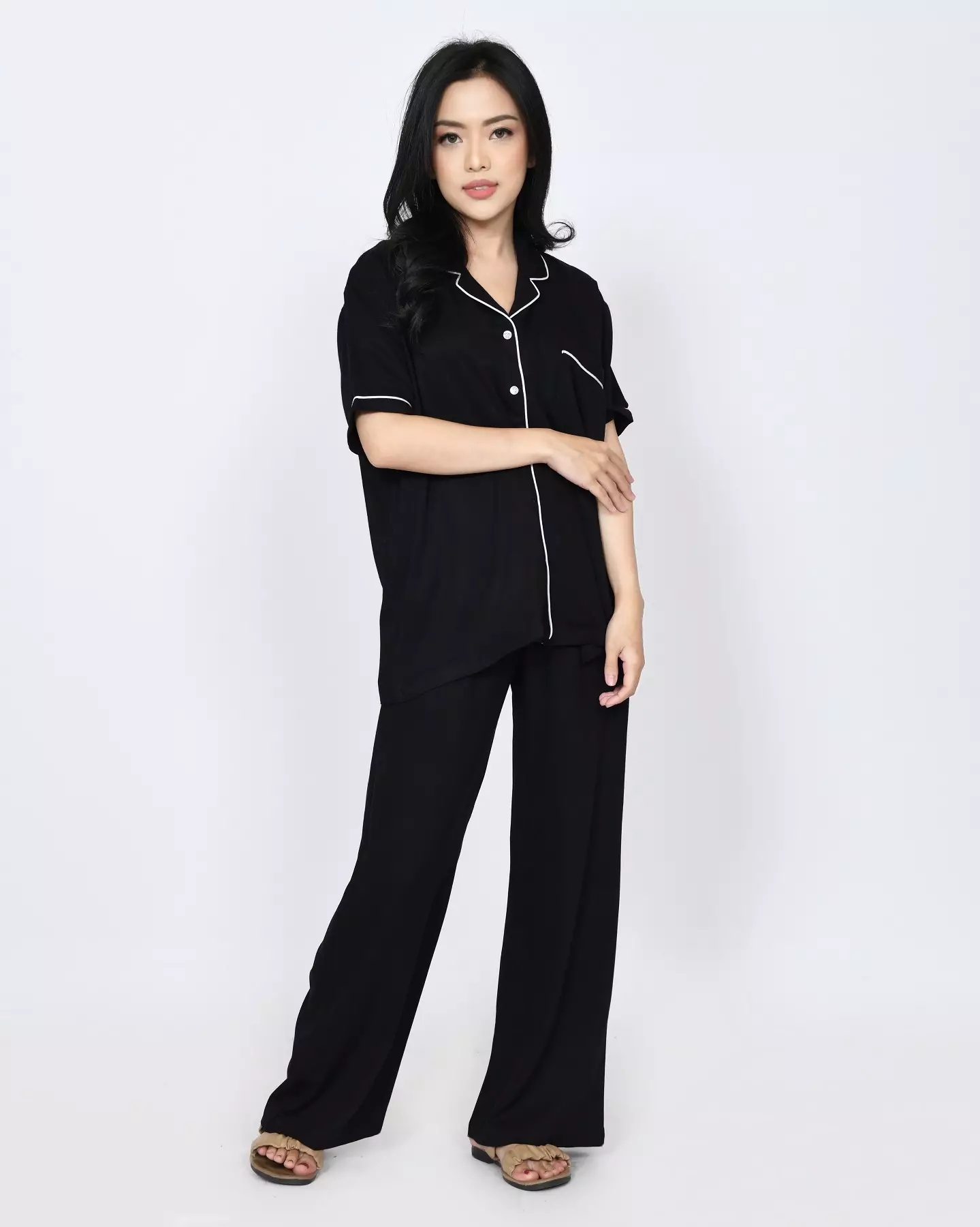 Baju Tidur Wanita RHENA PAJAMA SETS - FREE SLIP ON