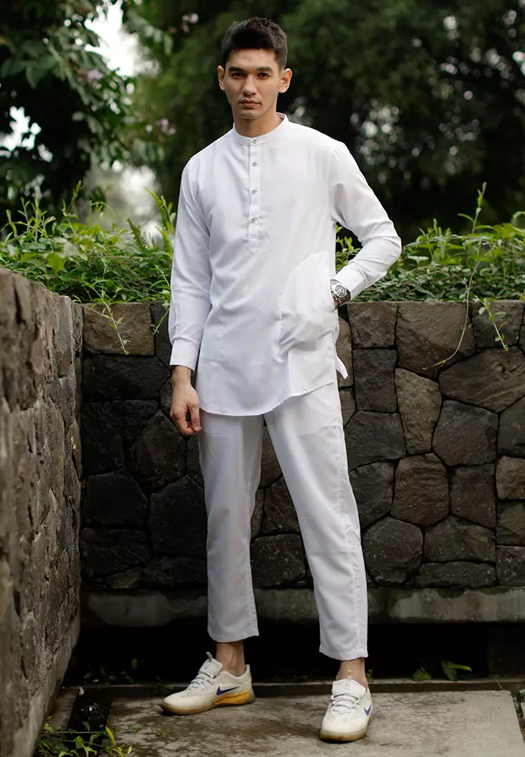 OXCON Kemeja Setelan Koko Kurta Moslem Wear White