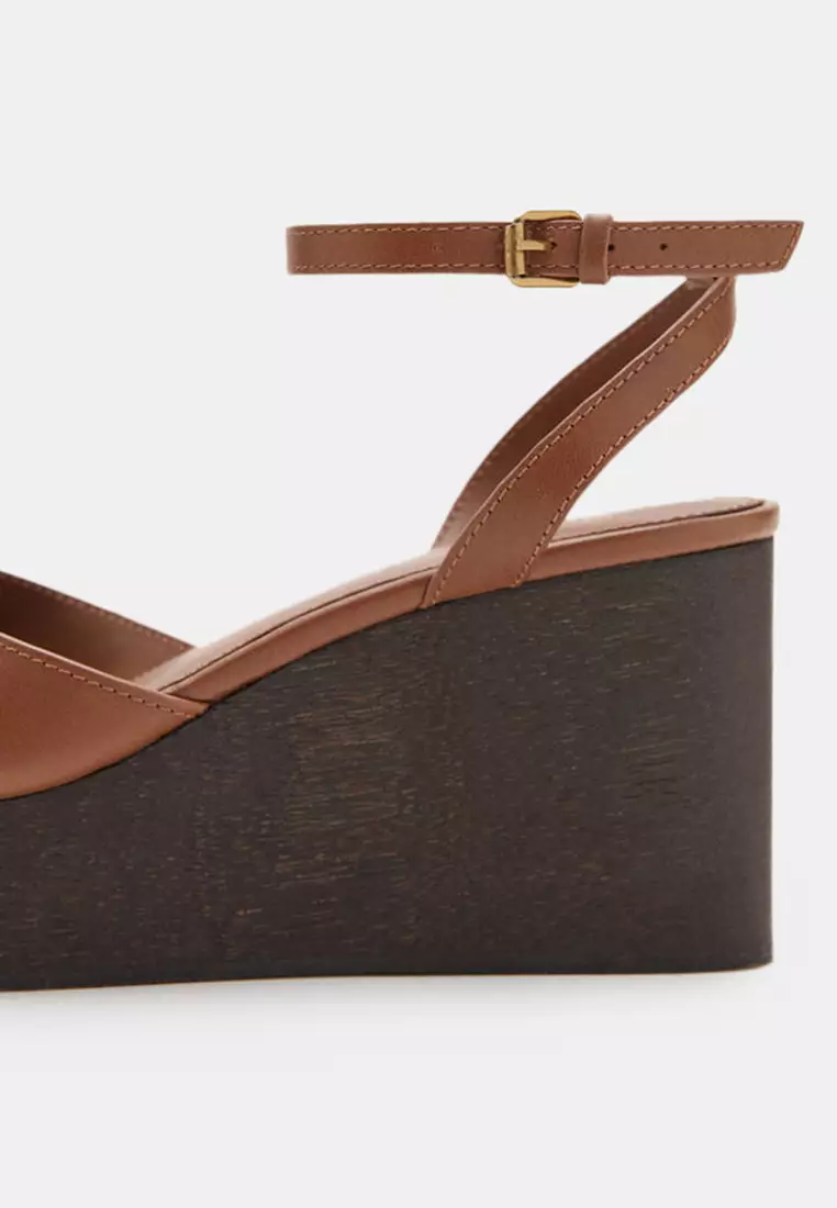 Leather Wedge-Heeled Sandals