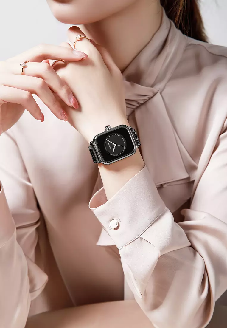 jam tangan wanita pria Rebirth fashion casual sport mesh band waterproof jam