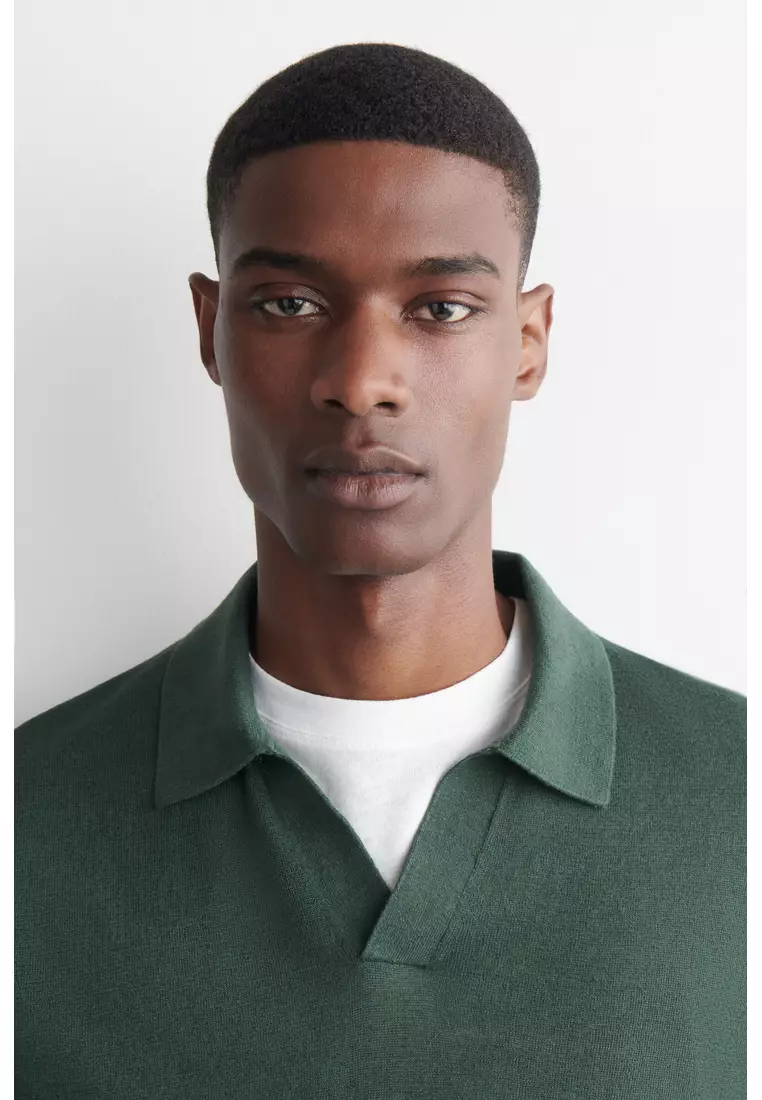 KNITTED LINEN POLO SHIRT