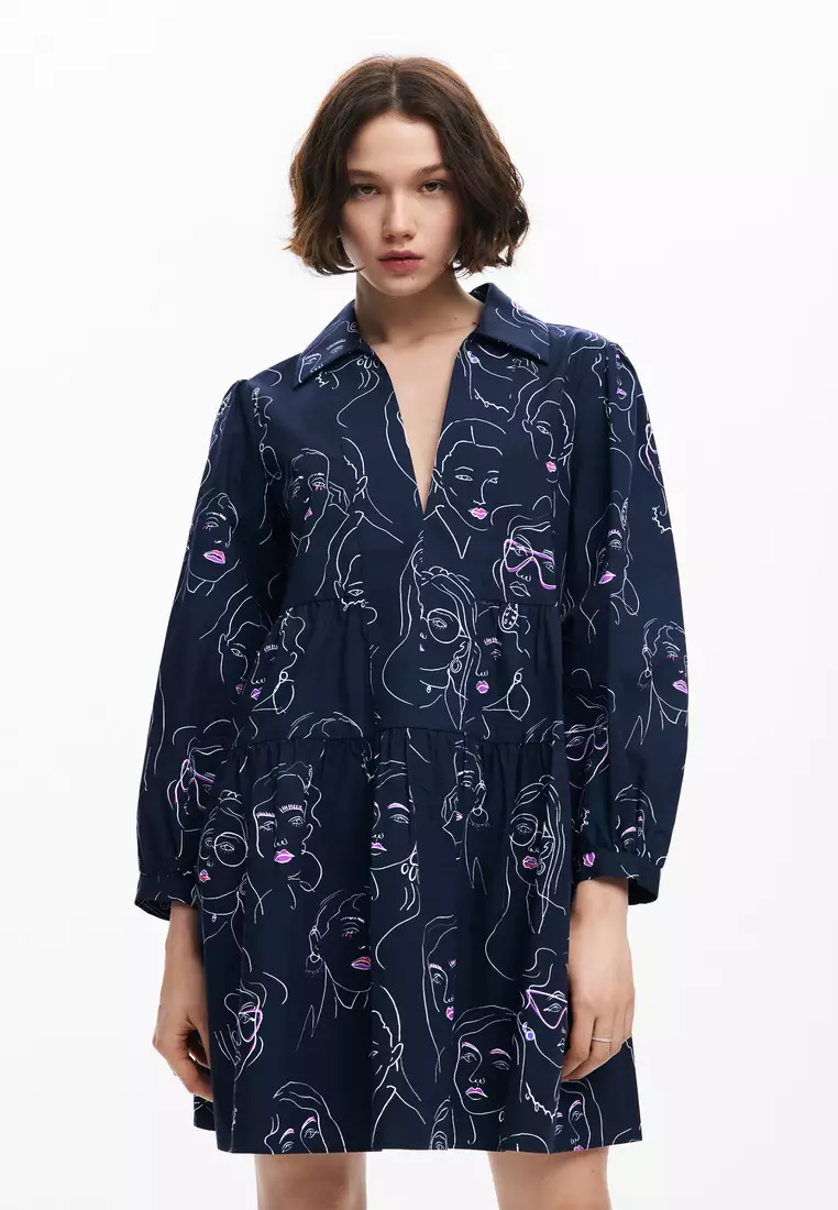 Desigual Woman Mini dress with faces.