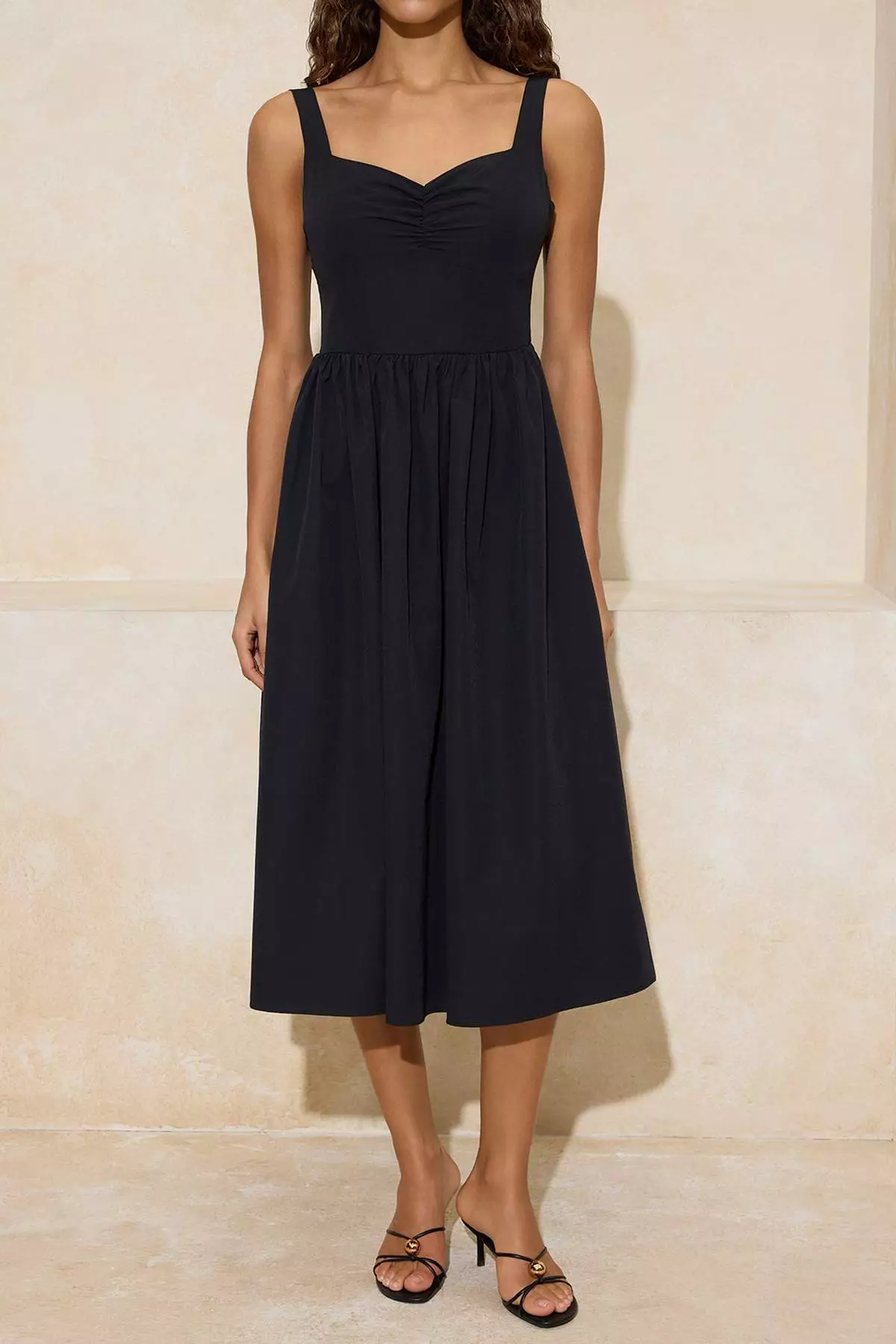 Black Gipeli Midi Poplin Woven Dress Twoss26El138