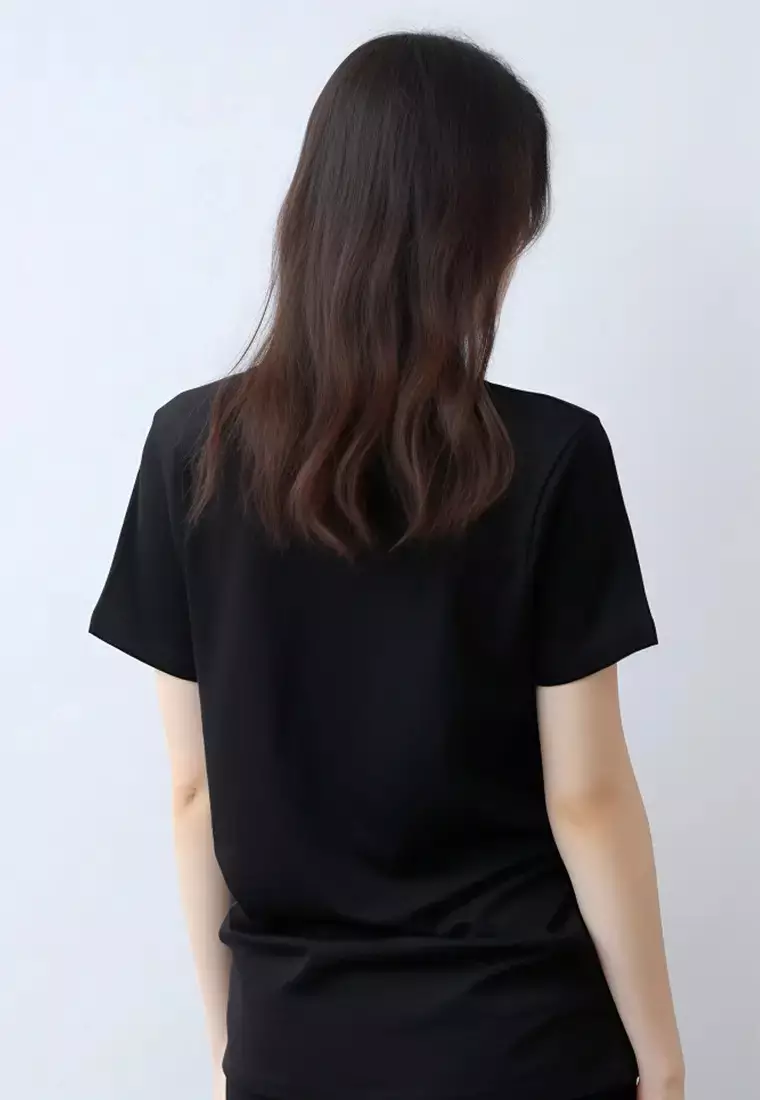 LTG44 Kaos Wanita Gambar Bunga Rose instacool ss hitam