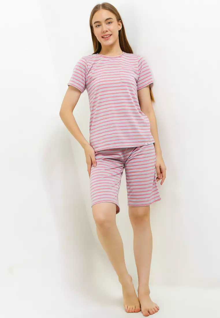 Pyjama Baju Tidur Short Sleeve Short Pants Sleepwear