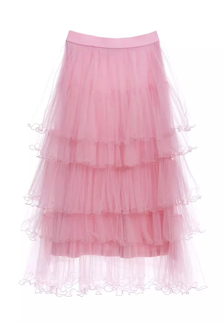 Buy iROO Layered Tulle Ruffle Skirt 2025 Online ZALORA