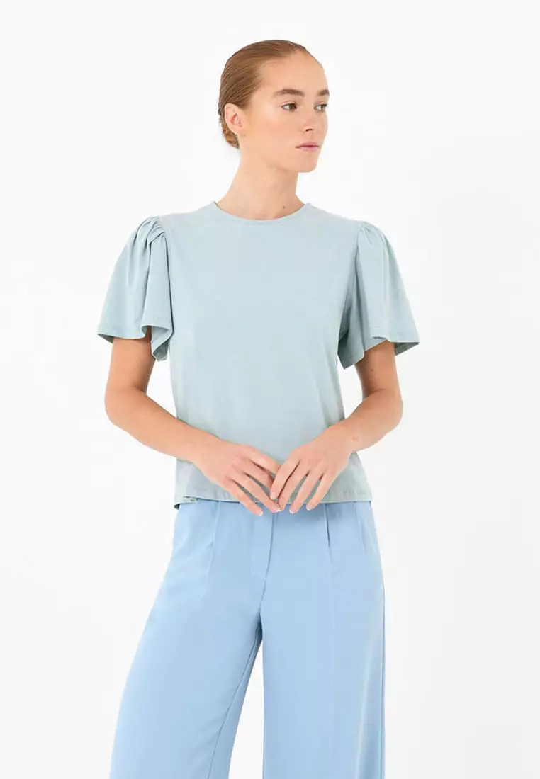 Cayla Gathered Sleeve Tee