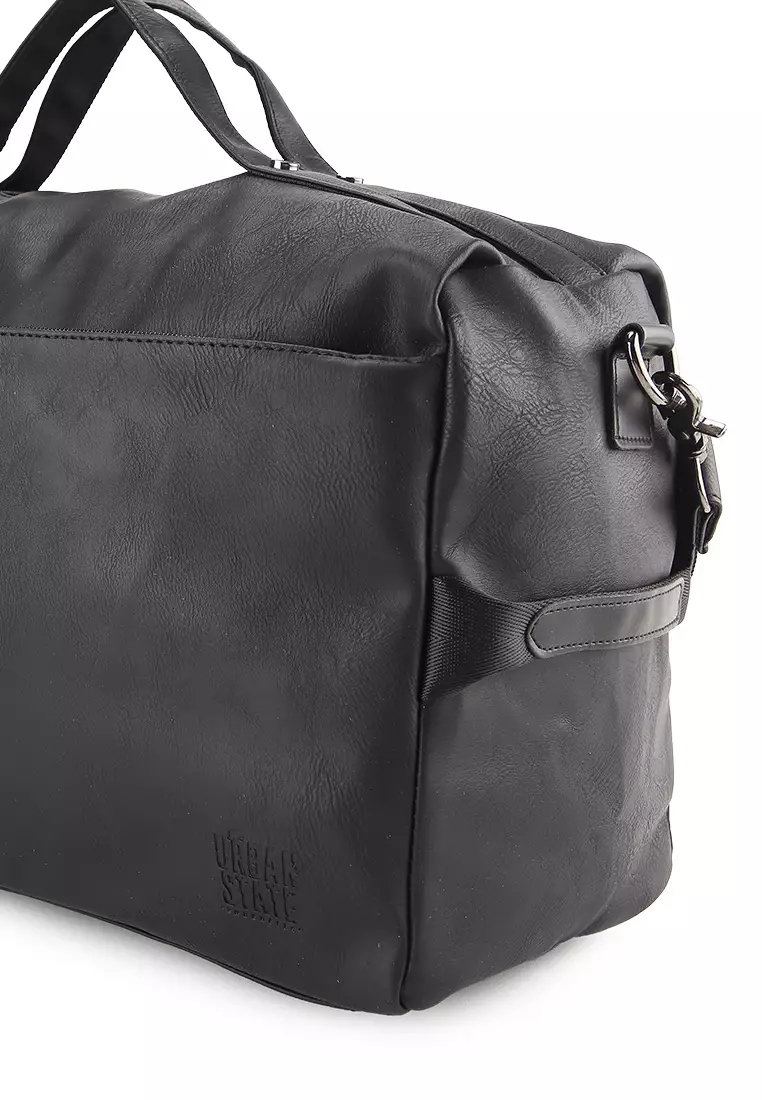 Distressed Leather Carry Duffel Bag