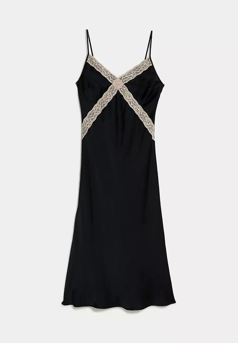 Satin Lace Detail Chemise