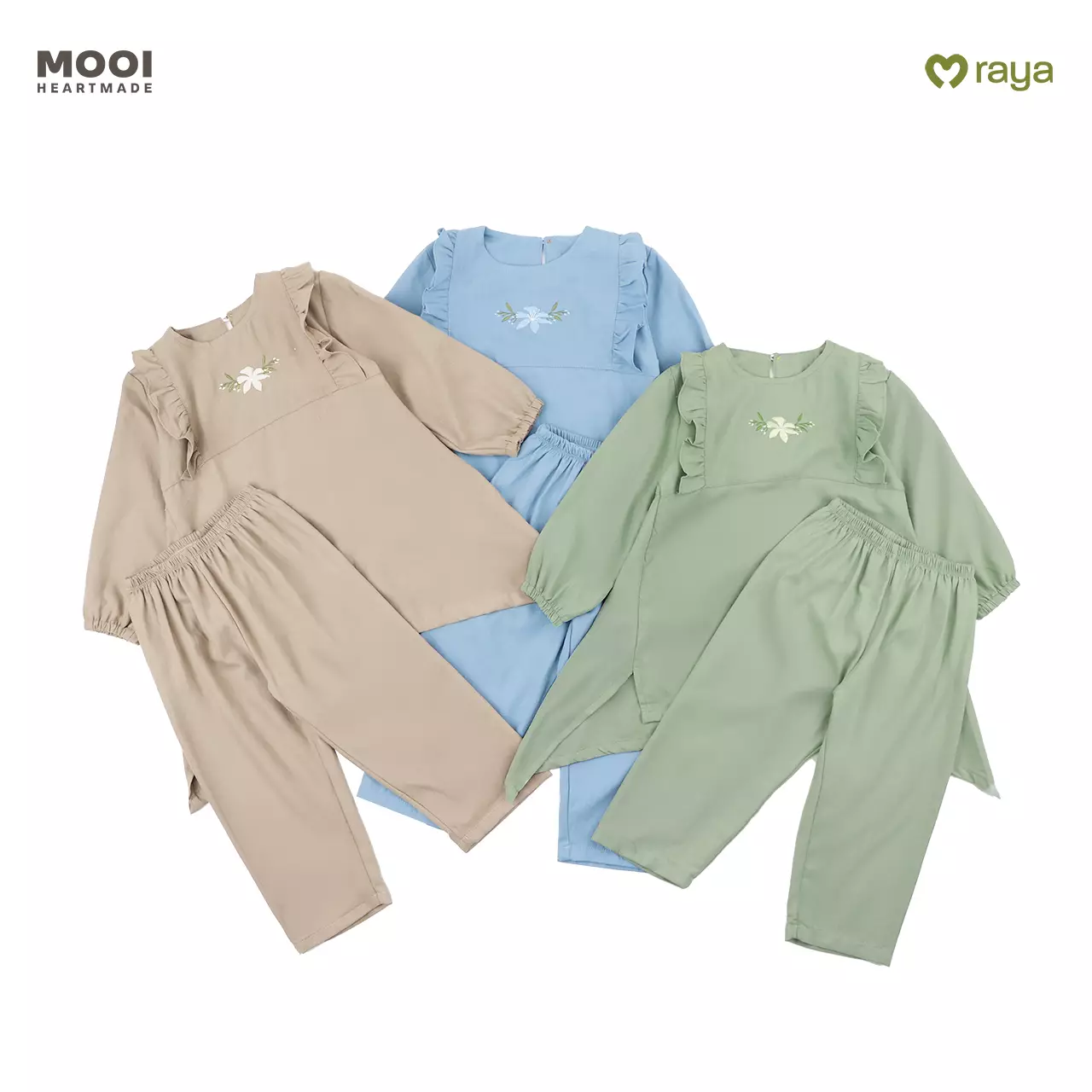 Mooi Setelan Anak Perempuan Raya Collection Shafa Tunik Set - Camel Brown