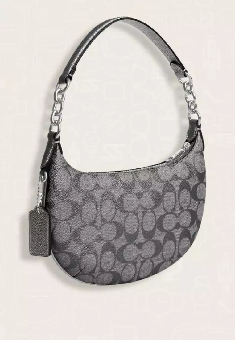 Coach Mini Payton Bag In Signature Canvas Gunmetal Multi