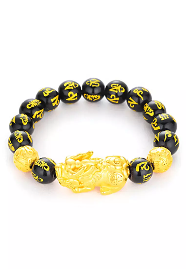 Gold bracelet clearance with black stones