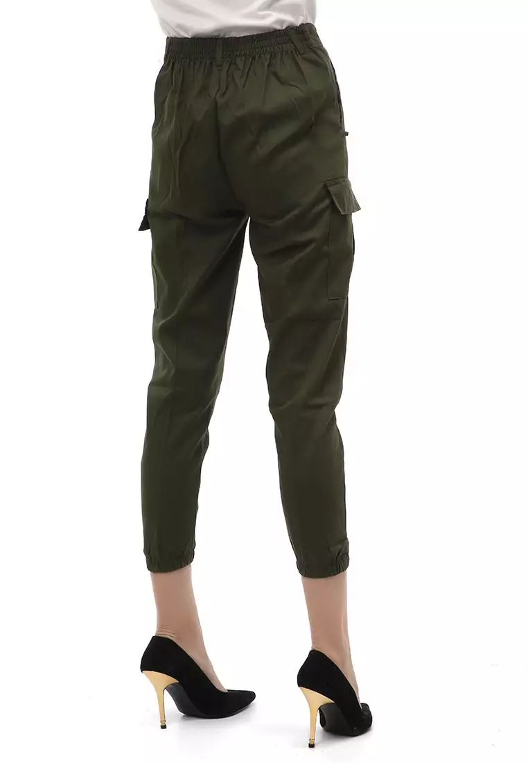 Jourel Jogger Pants Kasual Wanita Material Cotton ORIGINAL - Army