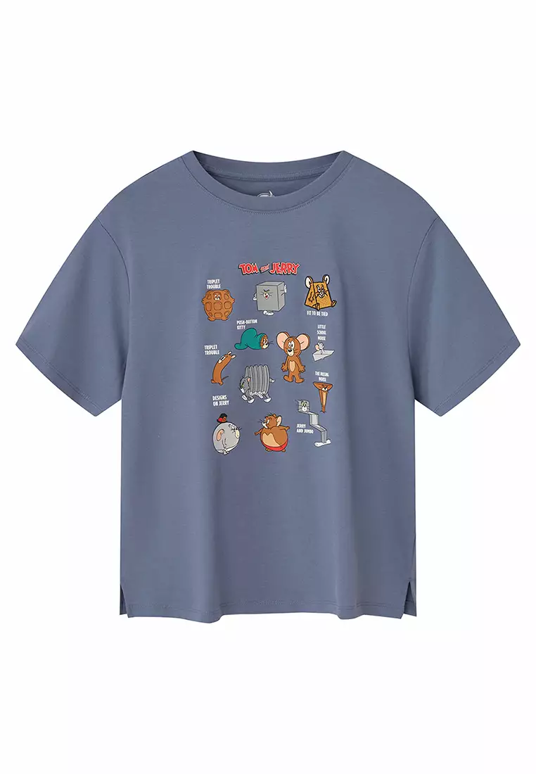 Women's Tom and Jerry Boyfriend Fit Printed Tee