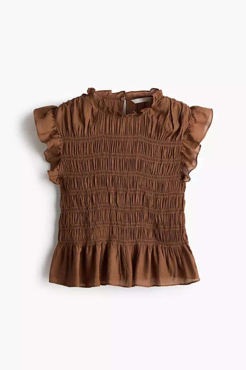 Smocked peplum top